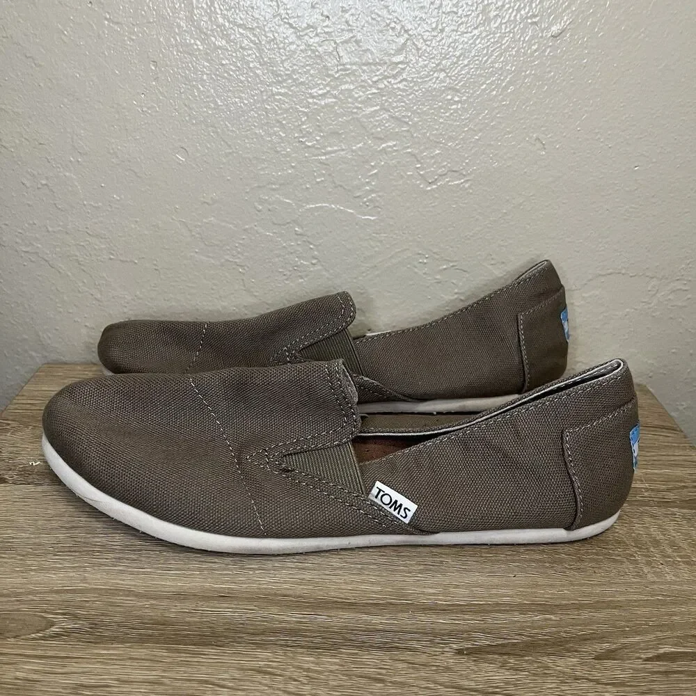 Toms Redondo Slip-On Loafer Flats Women's Shoes Size 9.5 M Dusty Olive